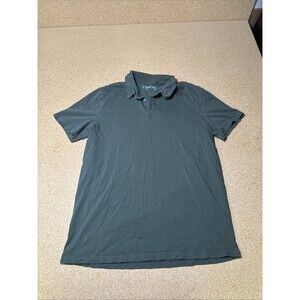 American Giant Polo Shirt Mens M Green Made USA Short Sleeve Classic Cotton